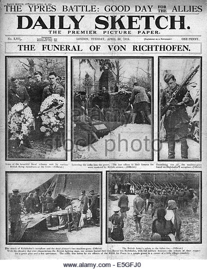 1918-daily-sketch-titelseite-berichterstattung-die-beerdigung-von-manfred-von-richthofen-e5gfj0